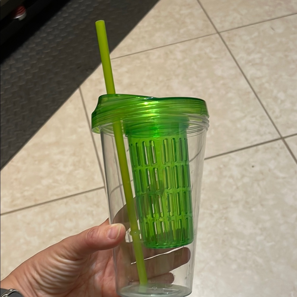 Green Infuser Tumbler with Straw